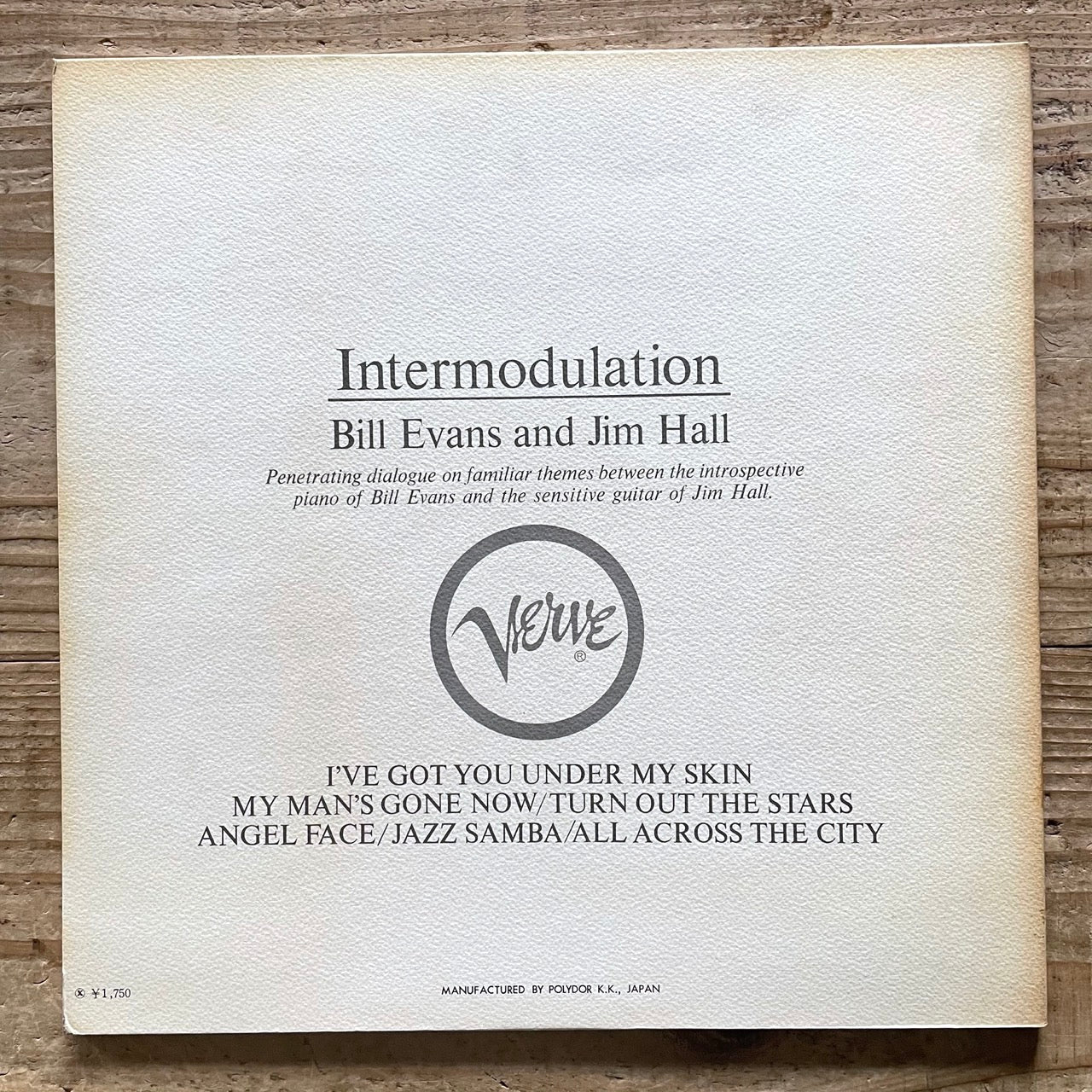 BILL EVANS - JIM HALL / INTERMODULATION on Verve - Japan GF LP MV1084