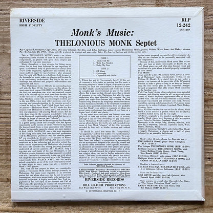 THELONIOUS MONK / MONK'S MUSIC on Riverside - Japan LP NM SMJ-6207