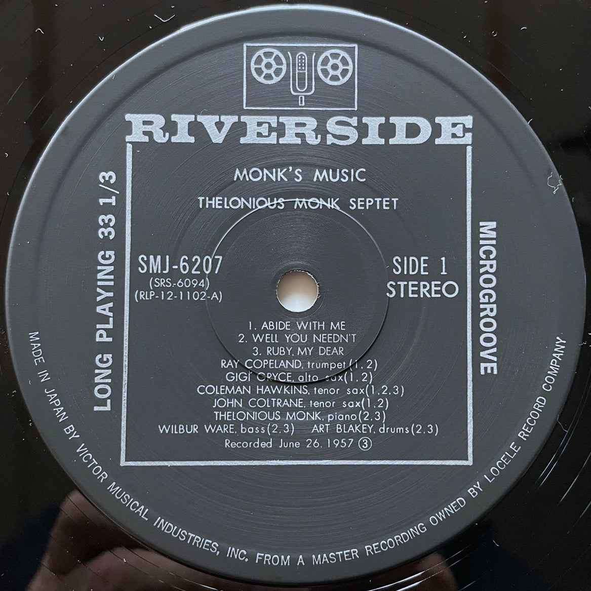 THELONIOUS MONK / MONK'S MUSIC on Riverside - Japan LP NM SMJ-6207