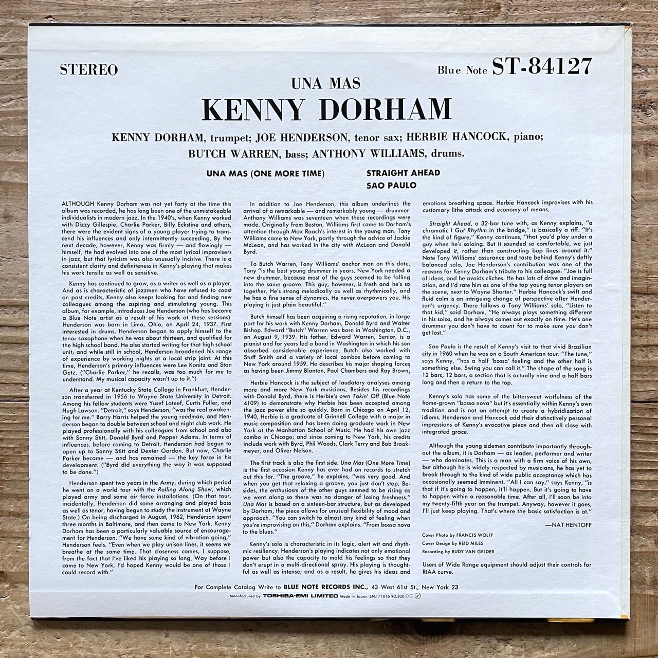 KENNY DORHAM / UNA MAS on Blue Note - Japan LP NM BNJ71016