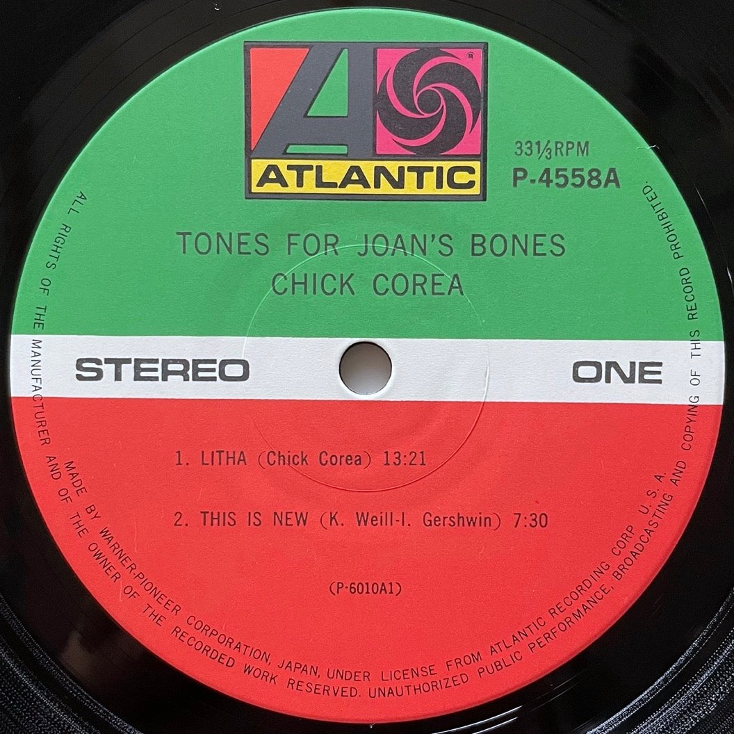 CHICK COREA / TONES FOR JOAN'S BONES on Vortex - Japan Atlantic LP NM Woody Shaw P-4558A obi