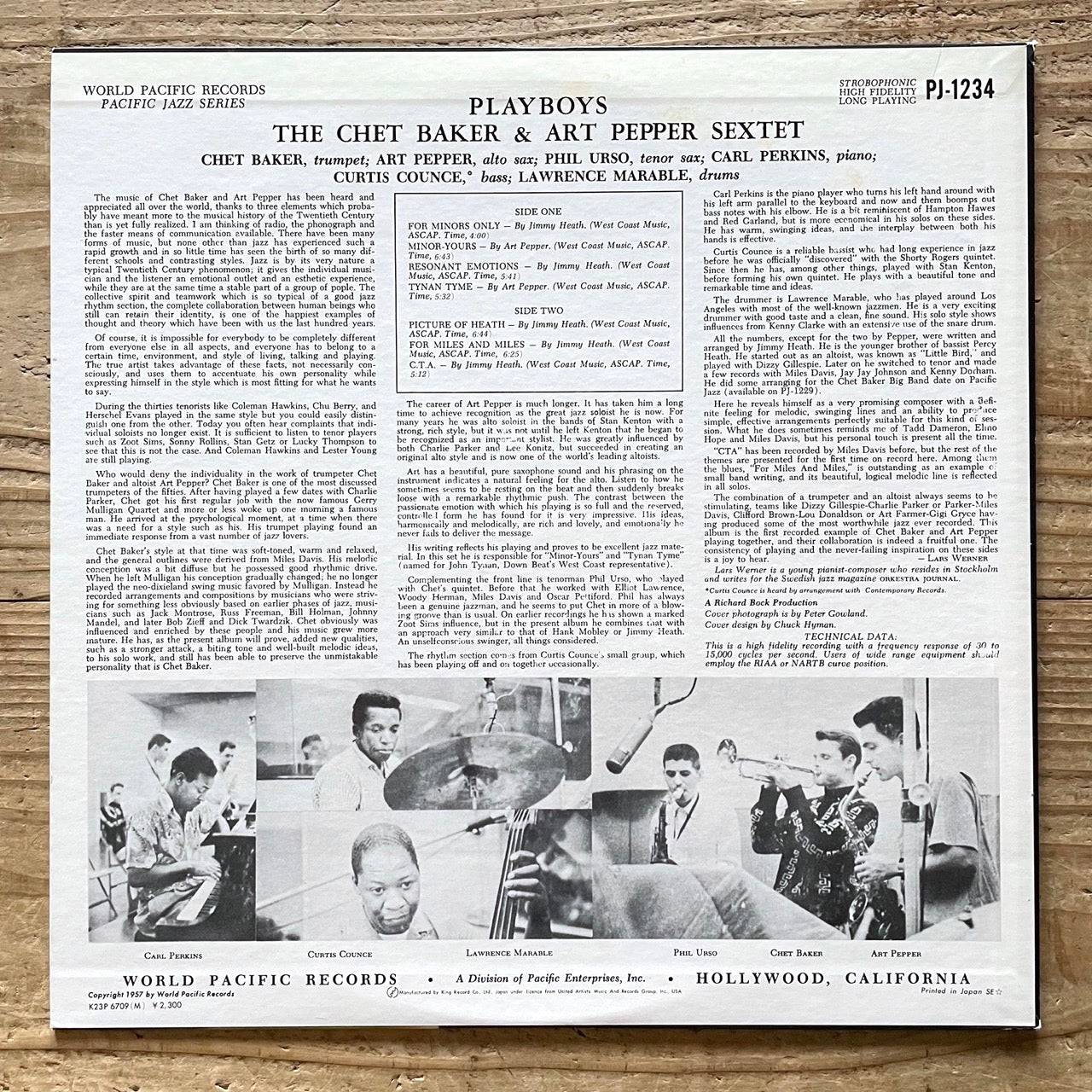 CHET BAKER & ART PEPPER / PLAYBOYS on World Pacific - Japan King MONO LP K23P-6709