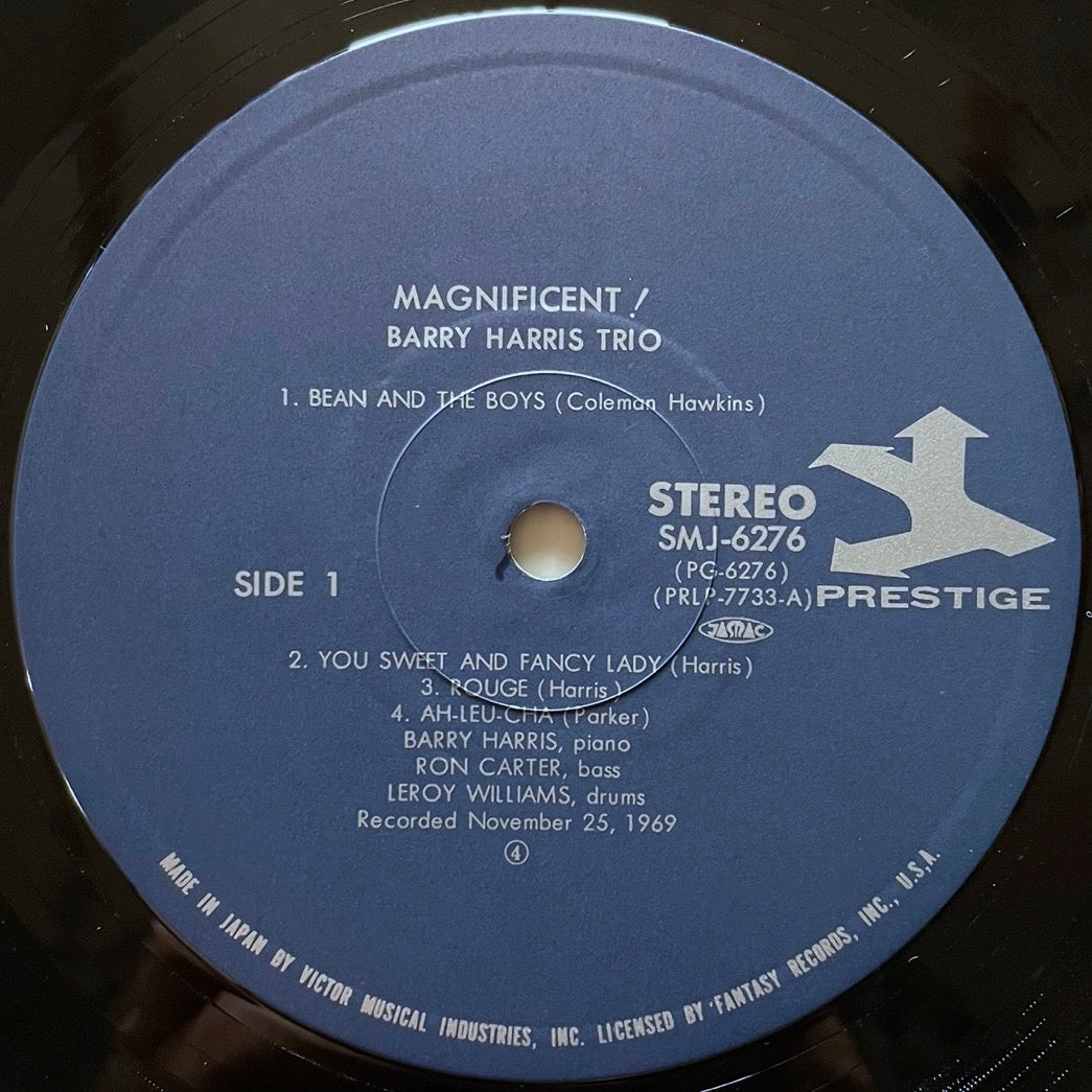 BARRY HARRIS TRIO / MAGNIFICENT! on Prestige - Japan LP NM SMJ-6276