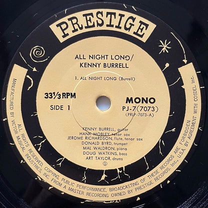 DONALD BYRD, KENNY BURRELL / ALL NIGHT LONG on Prestige - Japan MONO LP PJ-7-7073