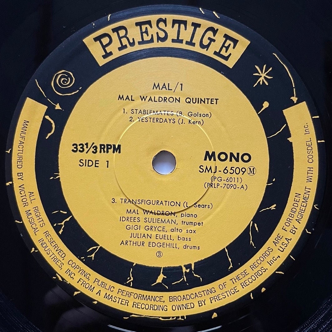 MAL WALDRON QUINTET / MAL-1 on Prestige - Japan MONO LP SMJ-6509