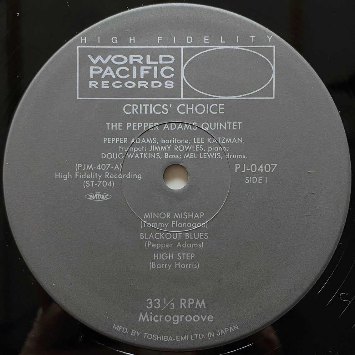 PEPPER ADAMS / CRITICS' CHOICE on World Pacific - Japan MONO LP NM PJ-0407  obi