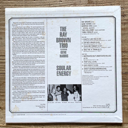 RAY BROWN TRIO / SOULAR ENERGY on Concord - Japan Heavy Vinyl Audiophile LP K26P-6387