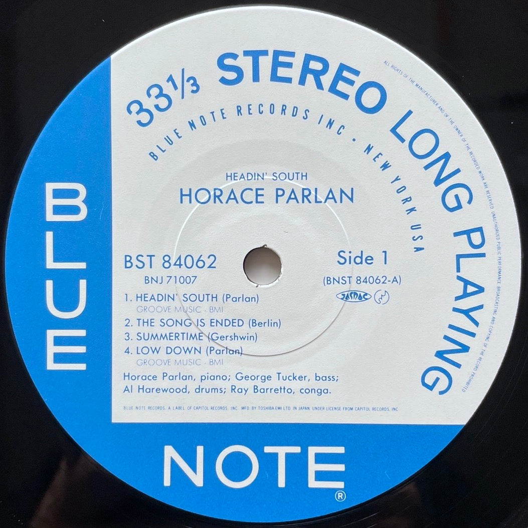 HORACE PARLAN / HEADIN' SOUTH on Blue Note - Japan LP NM BNJ71007