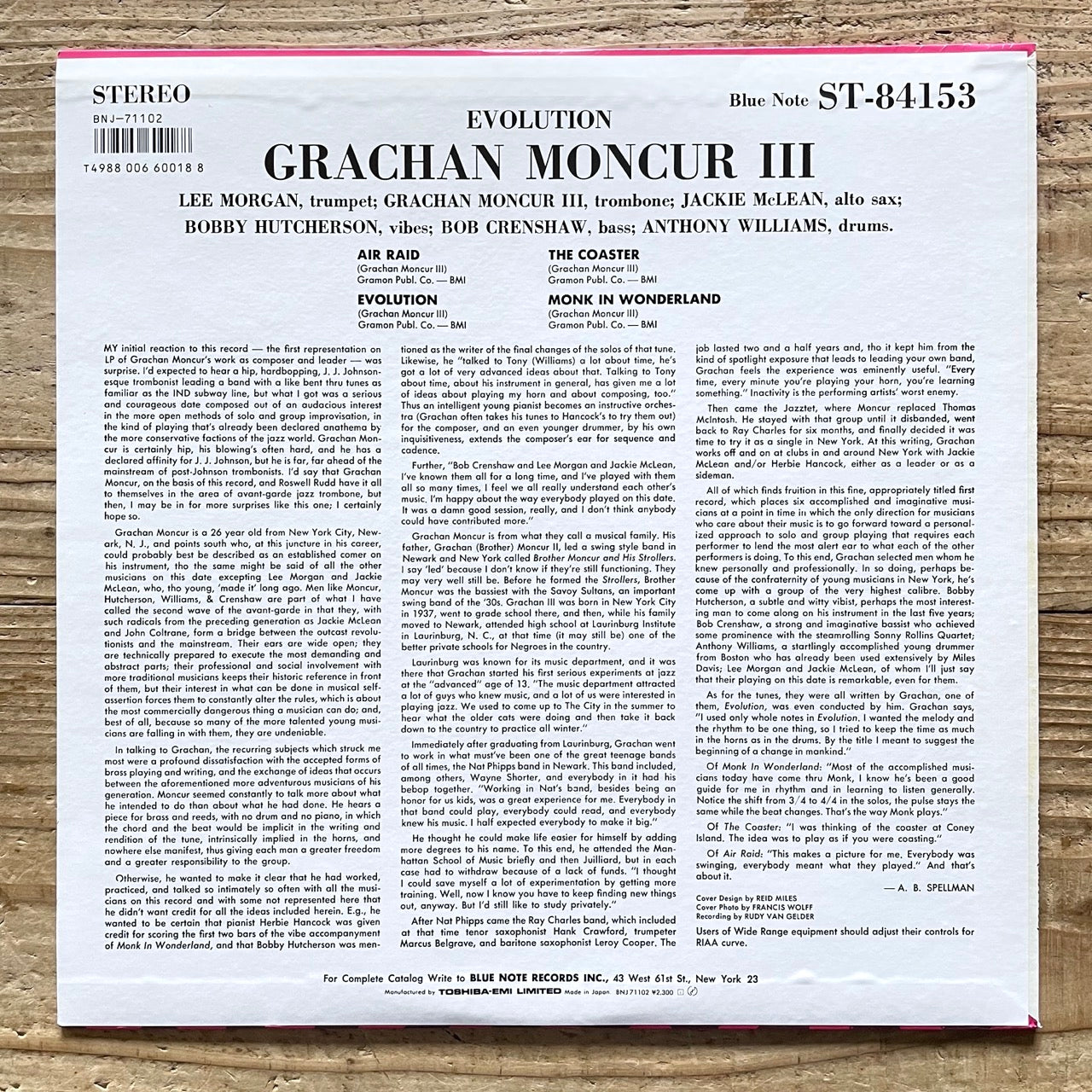GRACHAN MONCUR III / EVOLUTION on Blue Note - Japan LP NM BNJ71102