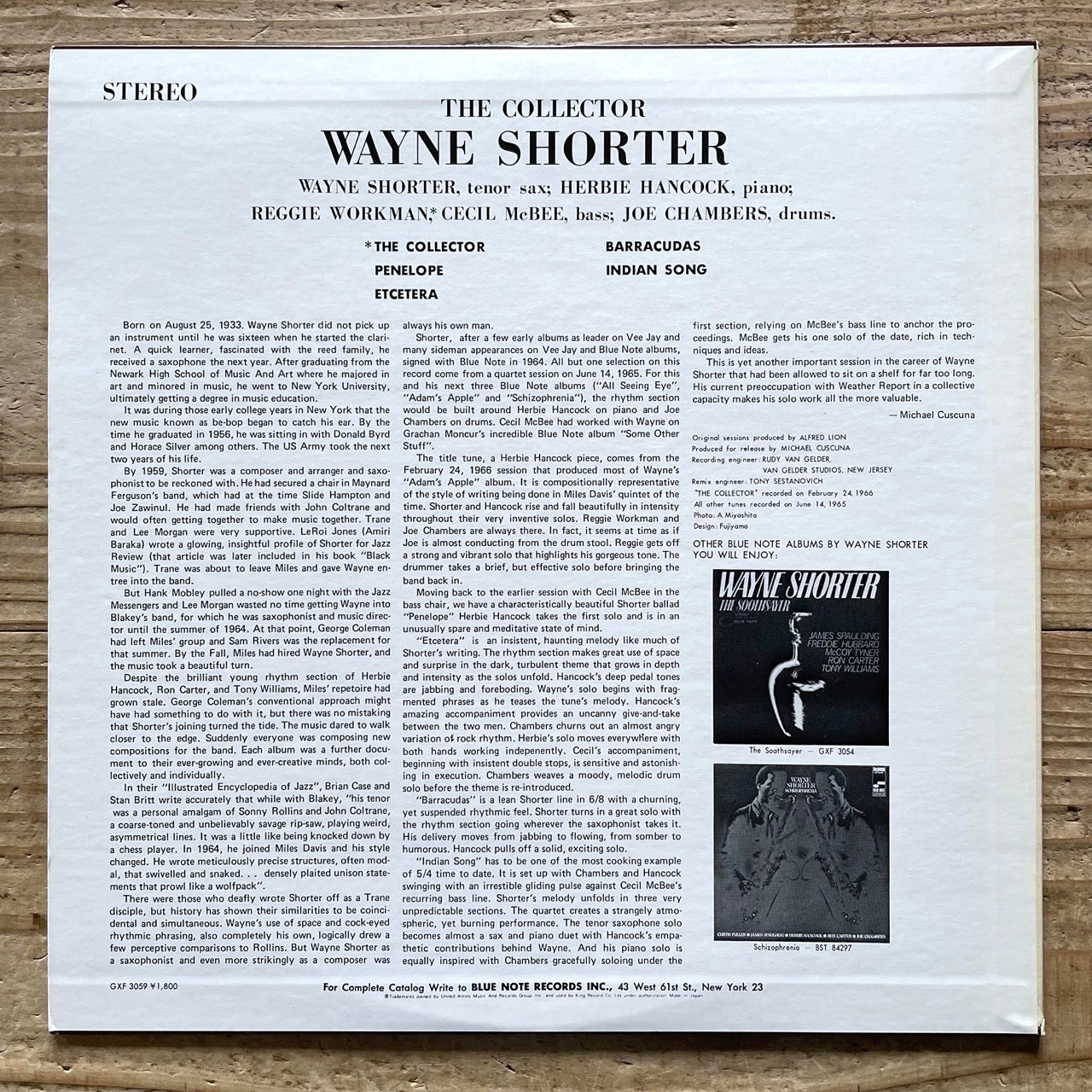 WAYNE SHORTER / THE COLLECTOR on Blue Note - Japan King Original LP GXF-3059