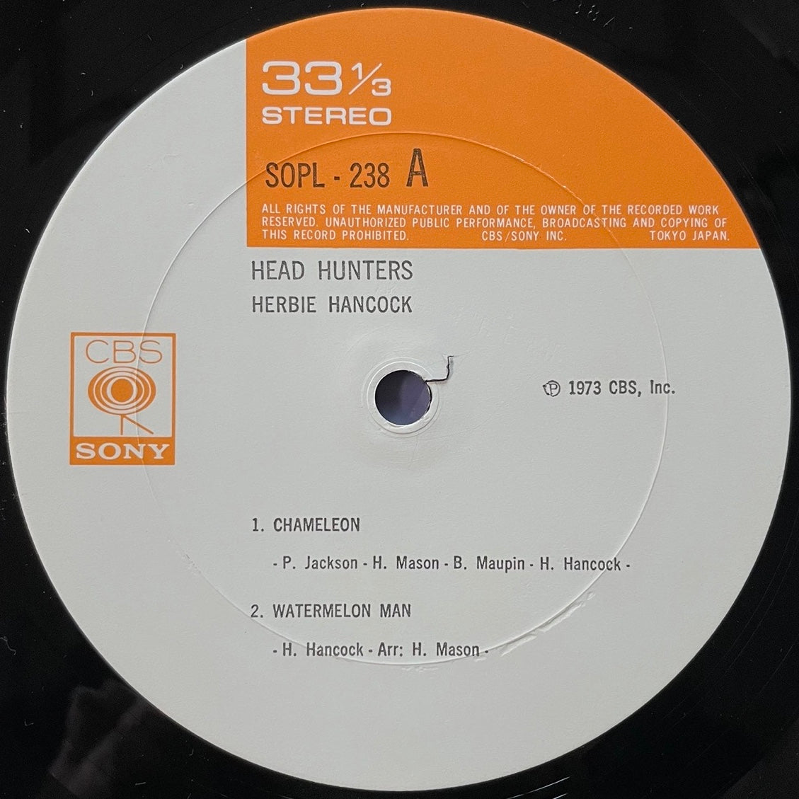 HERBIE HANCOCK / HEAD HUNTERS on CBS/SONY - Japan LP NM SOPL-238