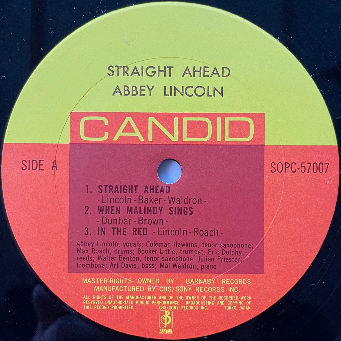 ABBEY LINCOLN / STRAIGHT AHEAD on Candid - Japan LP NM SOPC-57007 obi