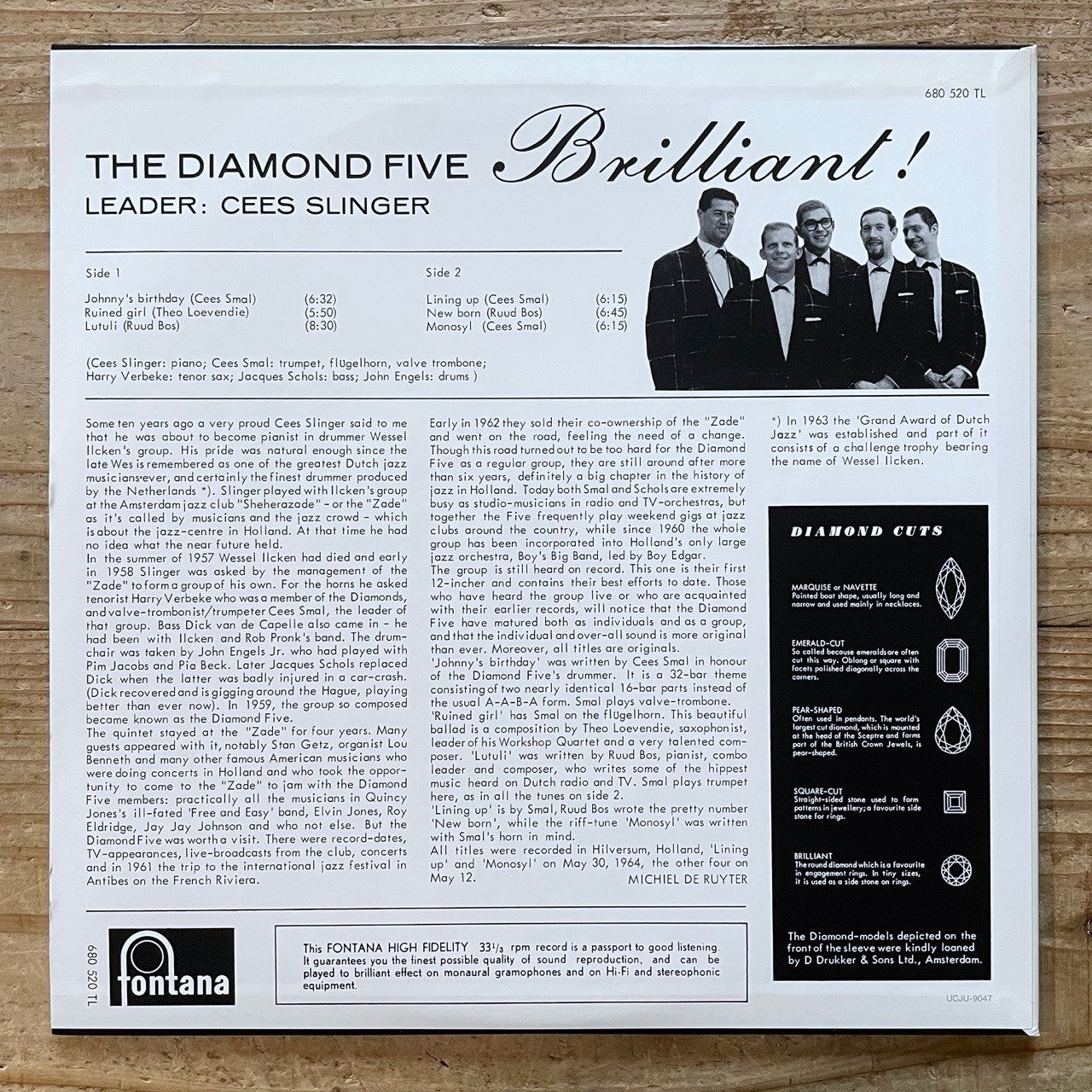 DIAMOND FIVE / BRILLIANT! on Dutch Fontana - Japan Heavy Vinyl NM UCJU-9047 obi