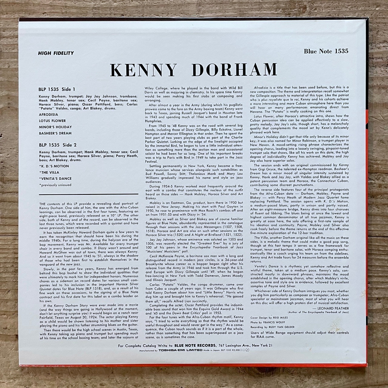 KENNY DORHAM / AFRO-CUBAN on Blue Note BLP1535 - Japan MONO LP NM