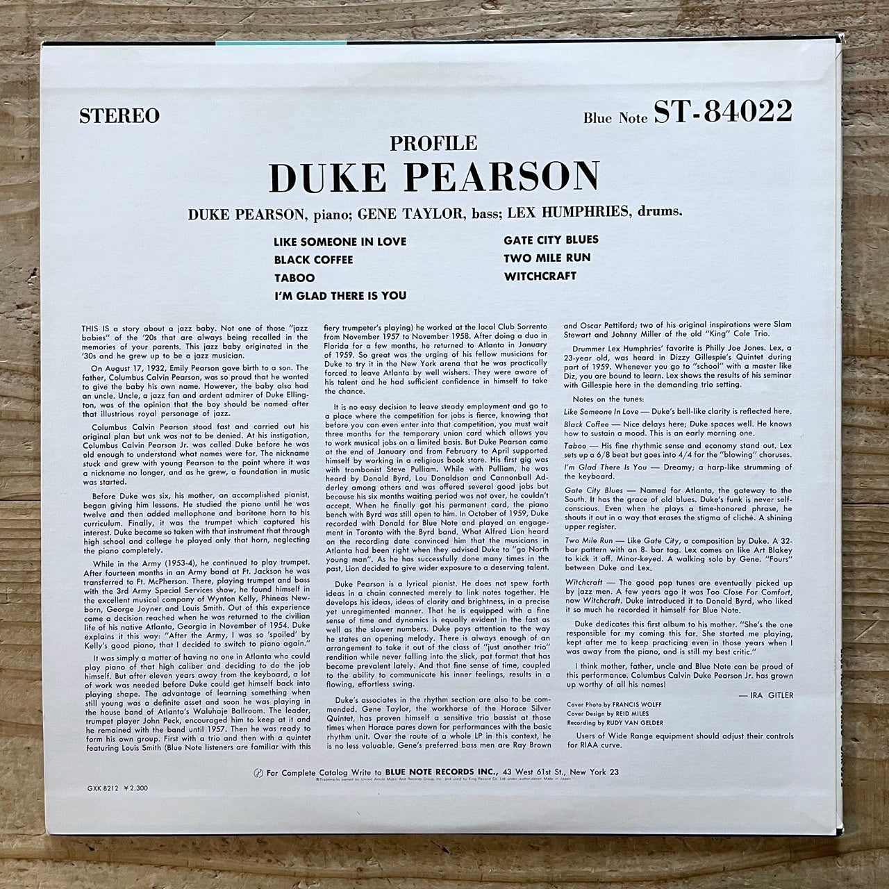 DUKE PEARSON / PROFILE on Blue Note - Japan King LP GXK-8212