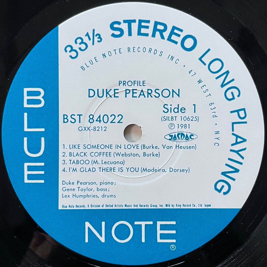 DUKE PEARSON / PROFILE on Blue Note - Japan King LP GXK-8212