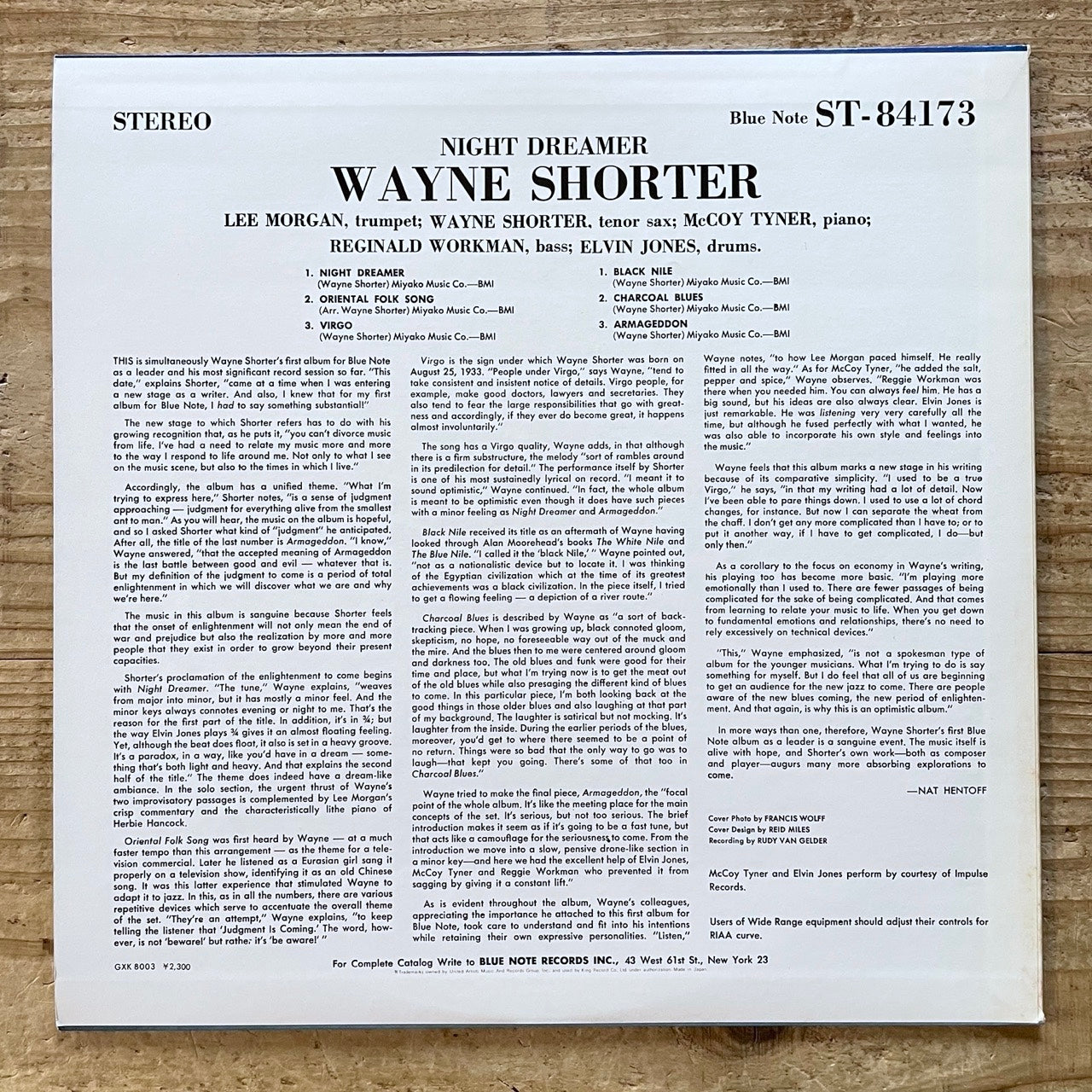 WAYNE SHORTER / NIGHT DREAMER on Blue Note - Japan King LP GXK-8003