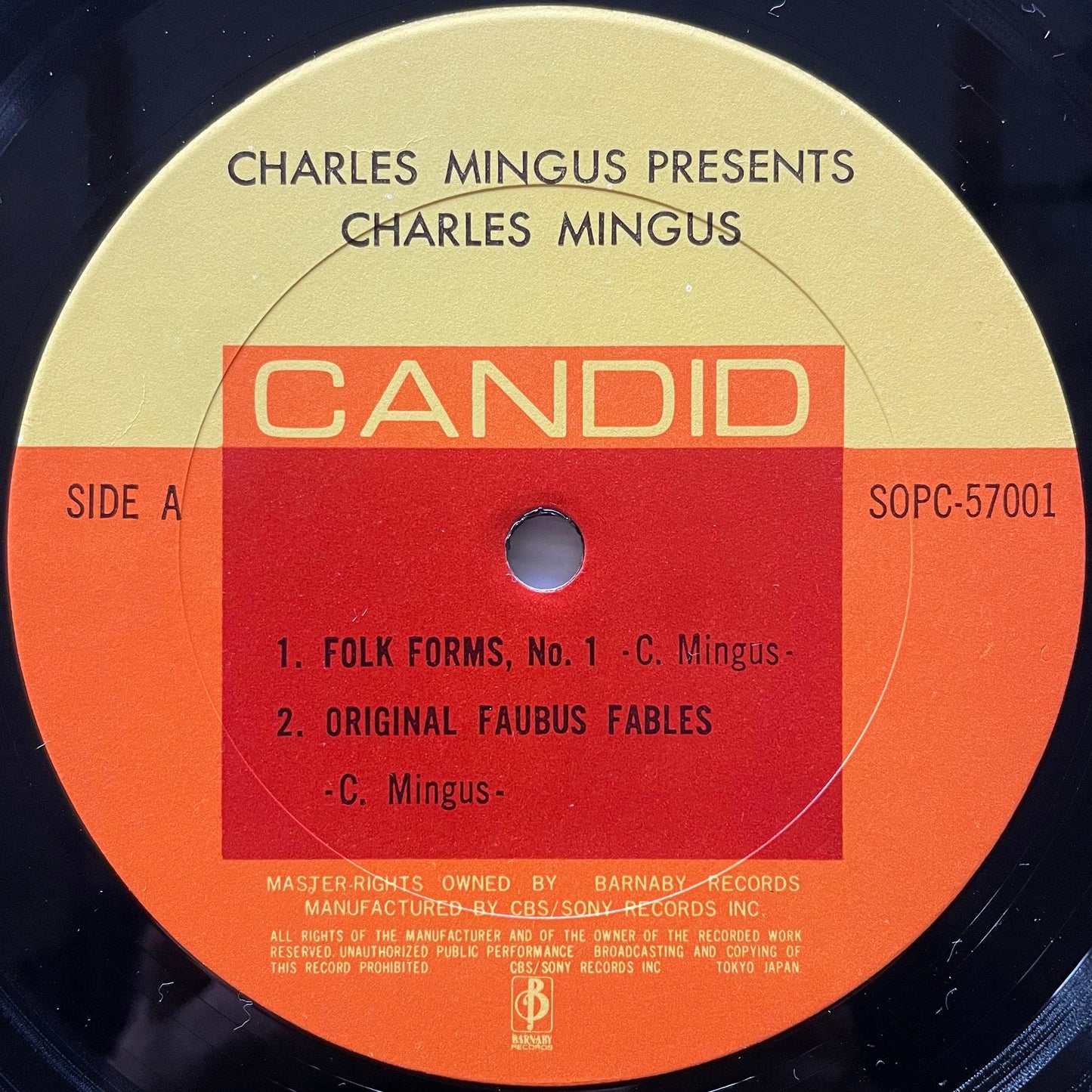 CHARLES MINGUS PRESENTS CHARLES MINGUS on Candid - Japan LP SOPC-57001