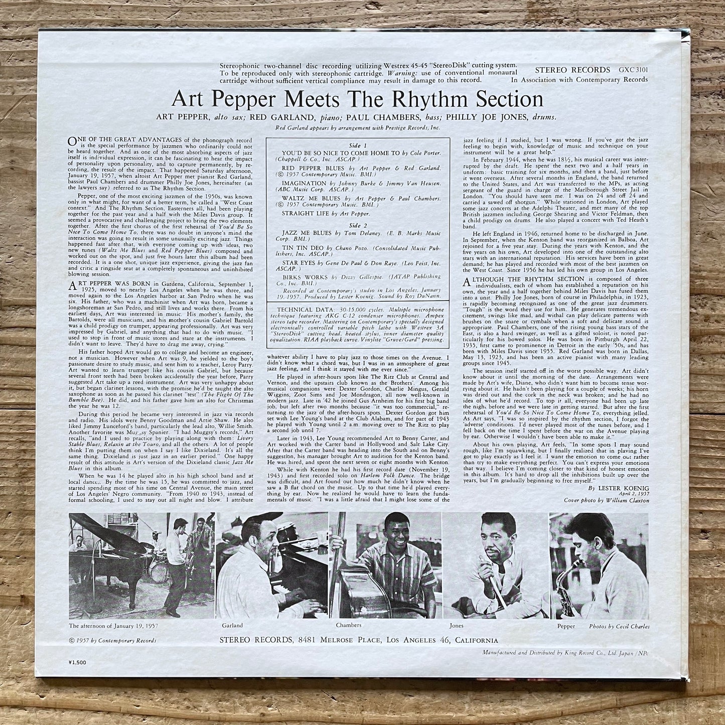ART PEPPER MEETS THE RHYTHM SECTION on Contemporary - Japan King LP NM GXC-3101