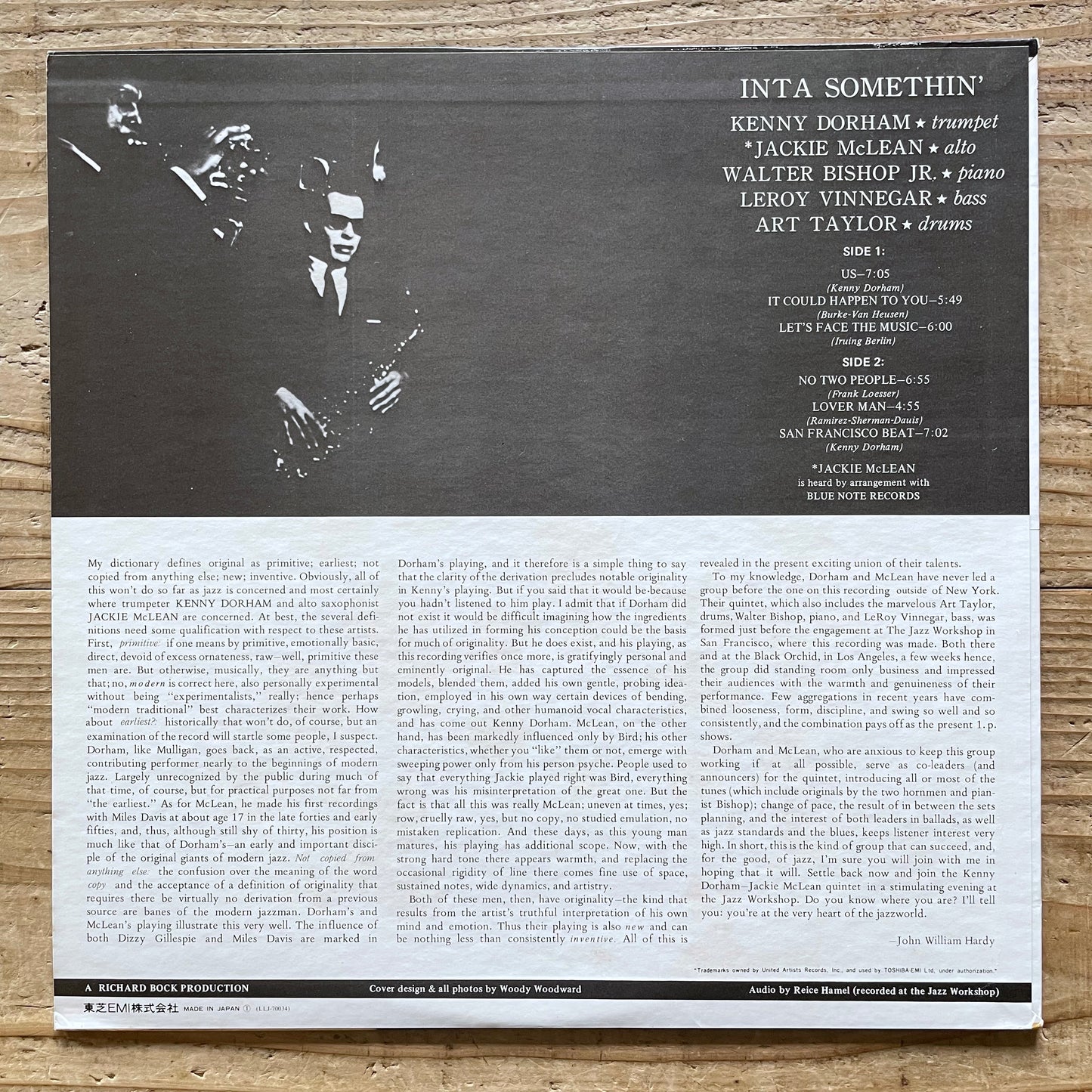 KENNY DORHAM & JACKIE McLEAN / INTA SOMETHIN' on Pacific Jazz - Japan Liberty LP LLJ-70034