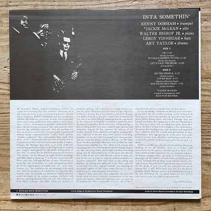 KENNY DORHAM & JACKIE McLEAN / INTA SOMETHIN' on Pacific Jazz - Japan Liberty LP LLJ-70034