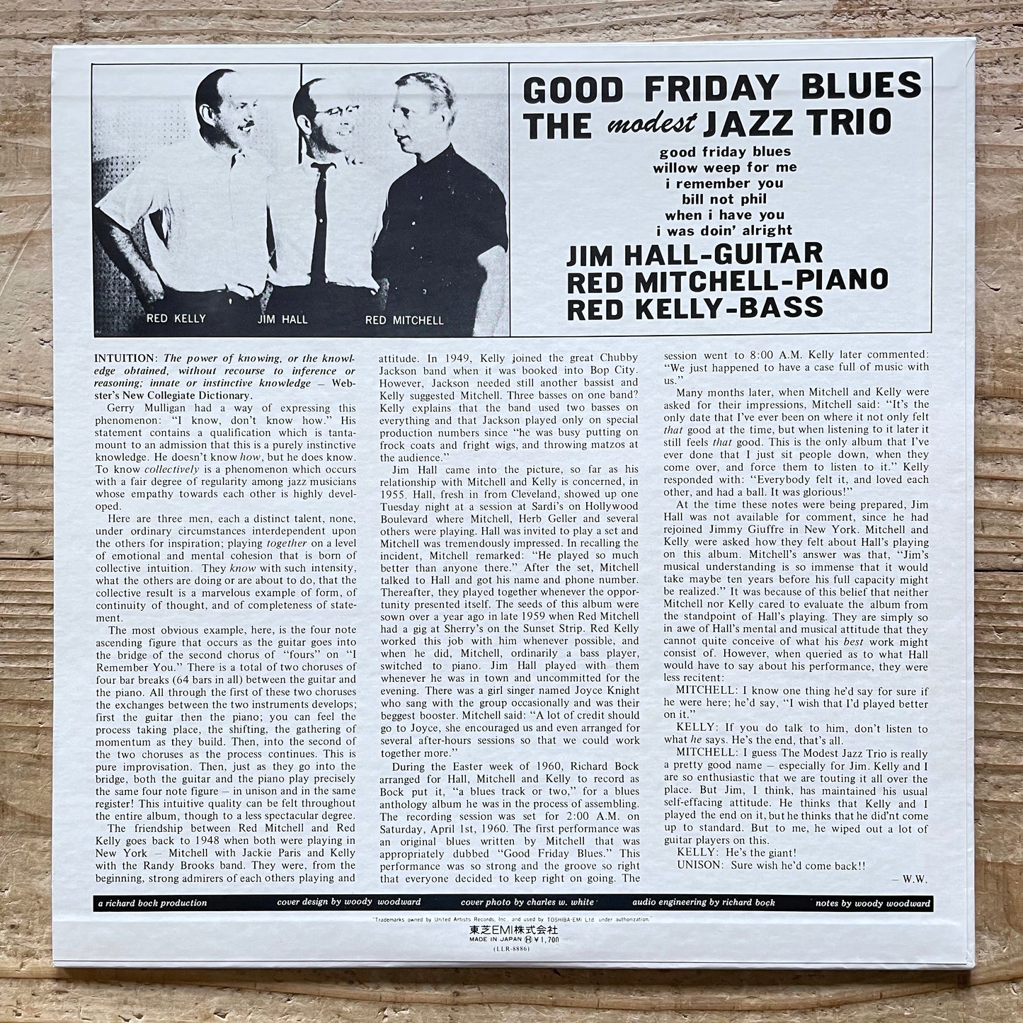 THE MODEST JAZZ TRIO / GOOD FRIDAY BLUES on Pacific Jazz - Japan Liberty LP LLR-8886