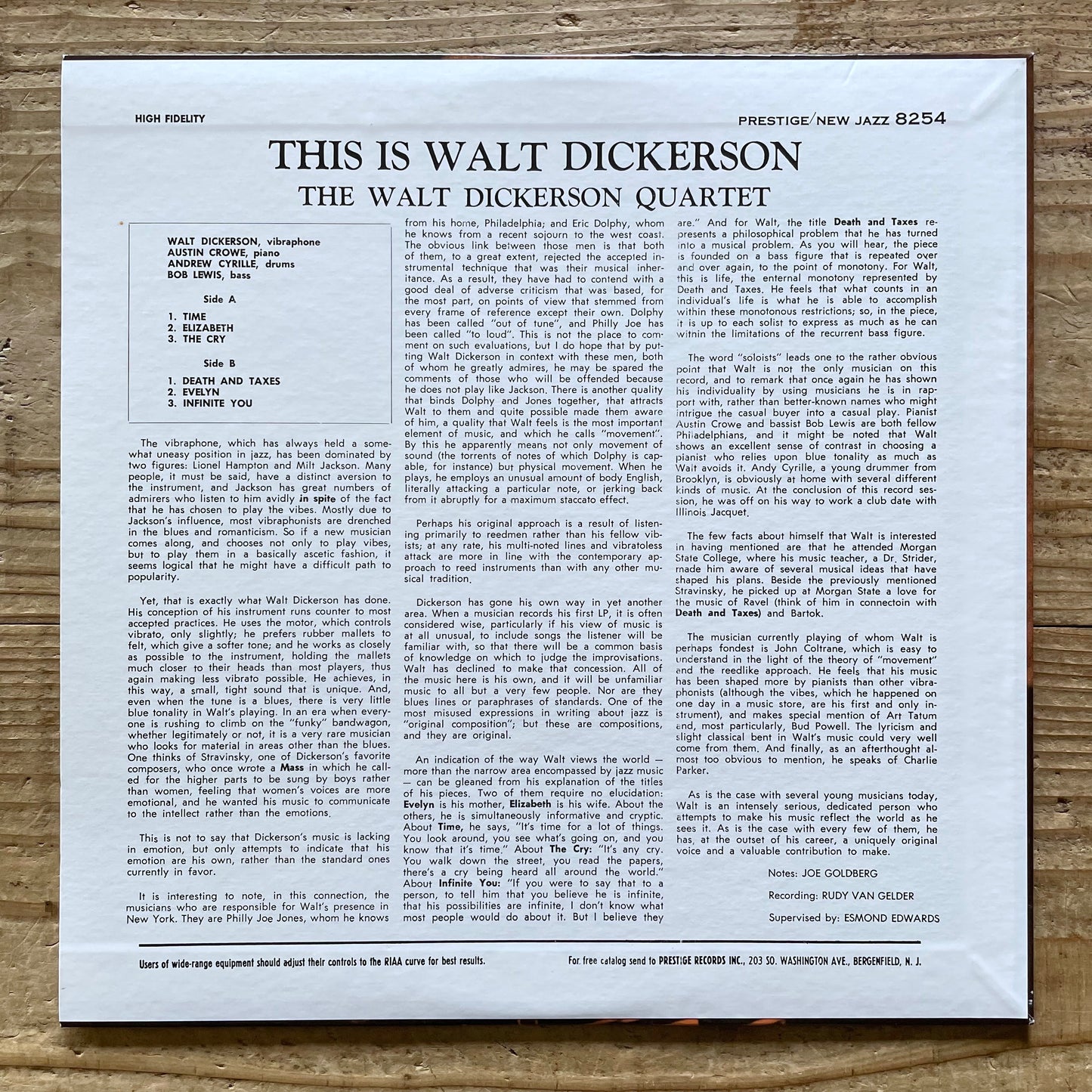 WALT DICKERSON / THIS IS on New Jazz - Japan LP NM WWLJ-7076 obi