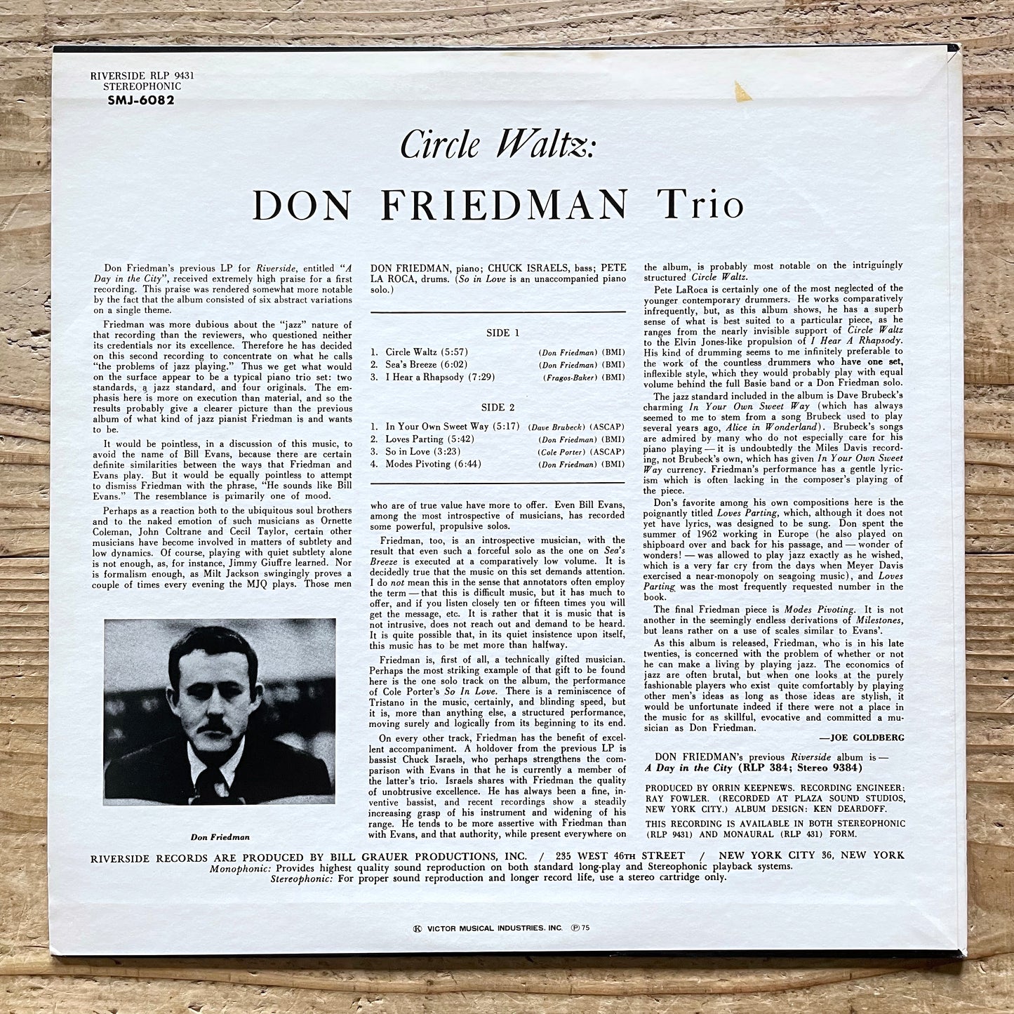 DON FRIEDMAN TRIO / CIRCLE WALTZ on Riverside - Japan LP SMJ-6082