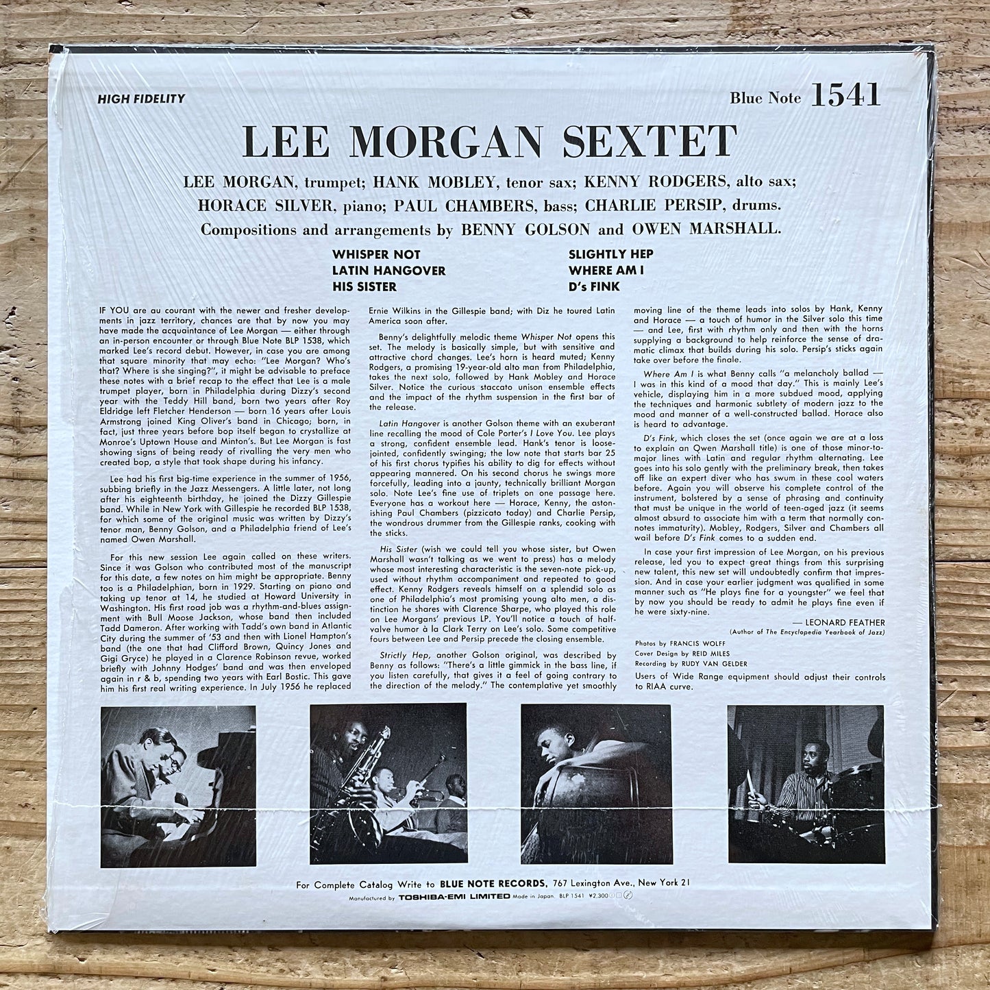 LEE MORGAN SEXTET on Blue Note - Japan MONO LP NM BLP-1541
