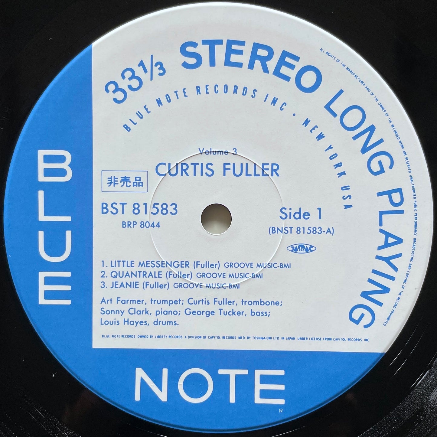 CURTIS FULLER / VOL.3 on Blue Note - Japan Promo only Stereo LP NM BRP-8044