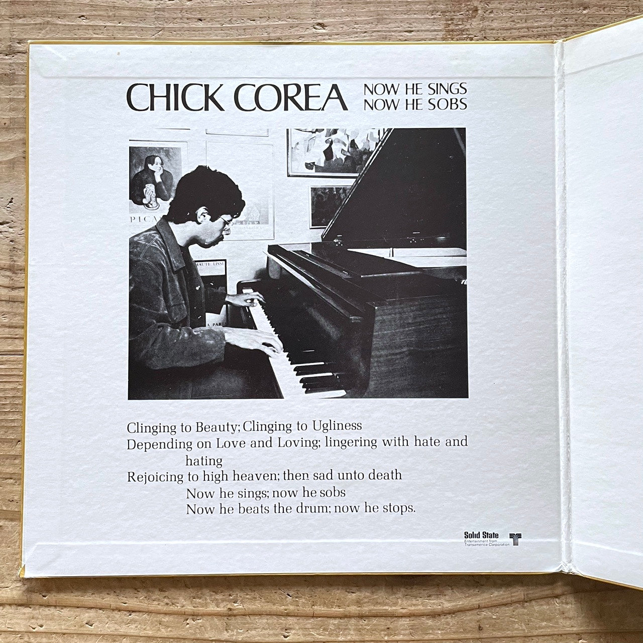 CHICK COREA / NOW HE SINGS, NOW HE SOBS on Solid State - Japan LP SR-3157