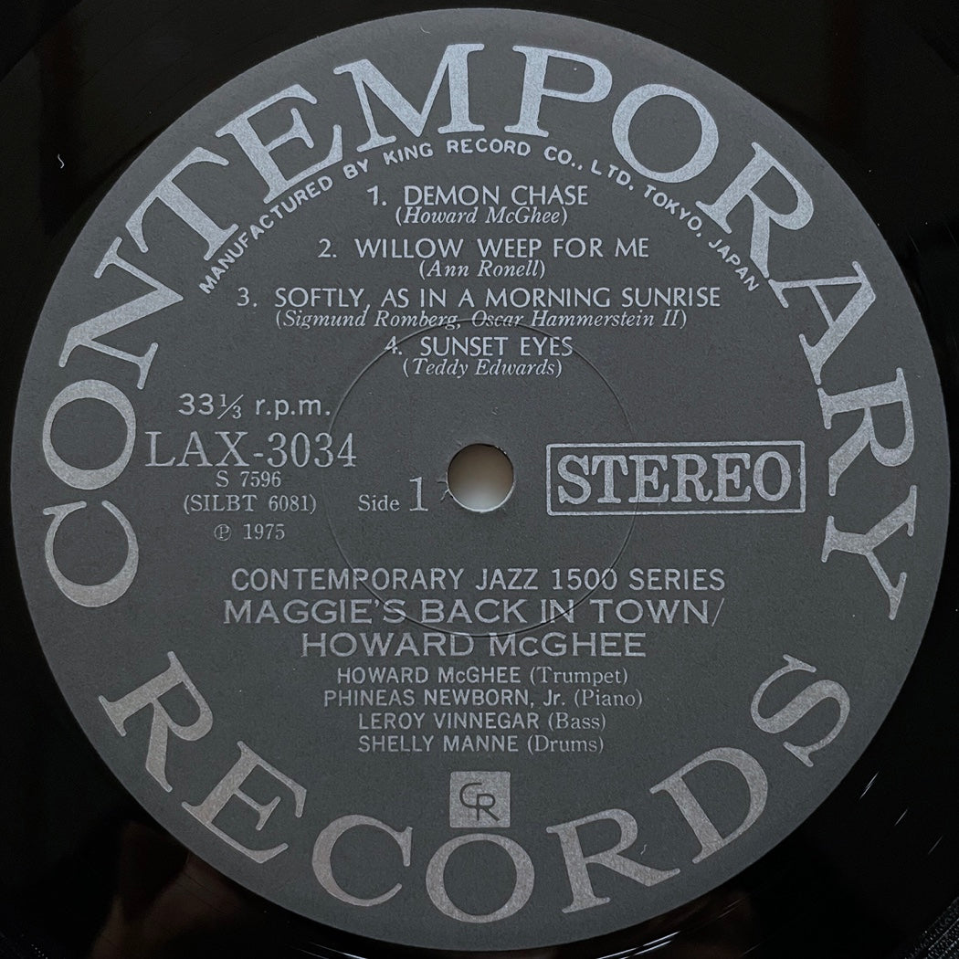 HOWARD McGHEE / MAGGIE'S BACK IN TOWN on Contemporary - Japan King LP LAX-3034 obi