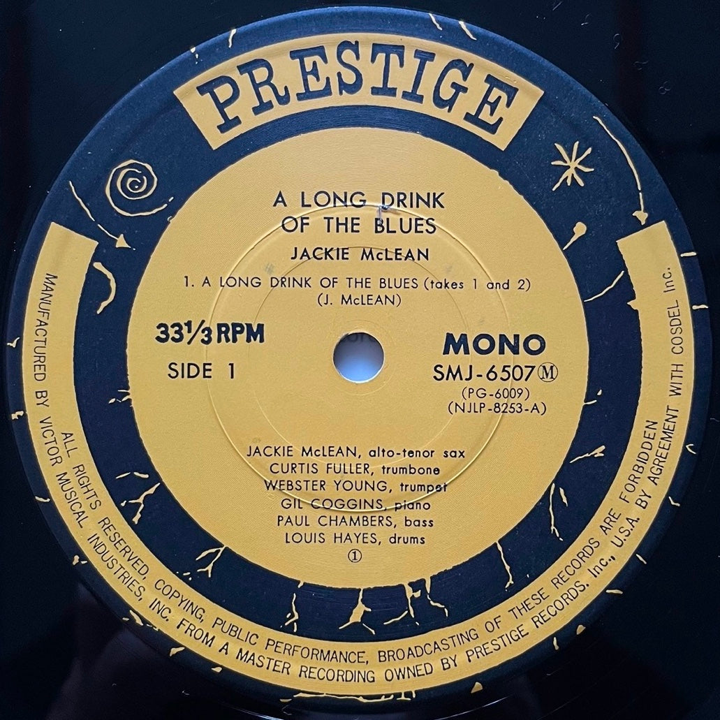 JACKIE McLEAN / A LONG DRINK OF THE BLUES on Prestige - Japan MONO LP SMJ-6507