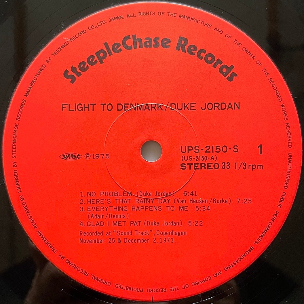 DUKE JORDAN TRIO / FLIGHT TO DENMARK on SteepleChase - Japan LP NM UPS-2150-S obi