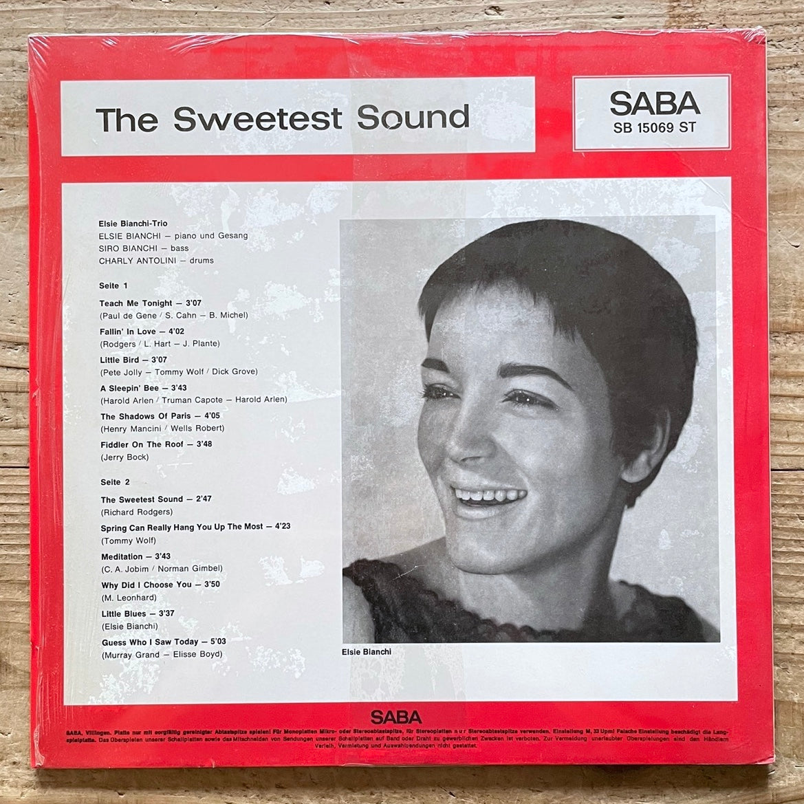 ELSIE BIANCHI / THE SWEETEST SOUND on German SABA 180g reissue NM
