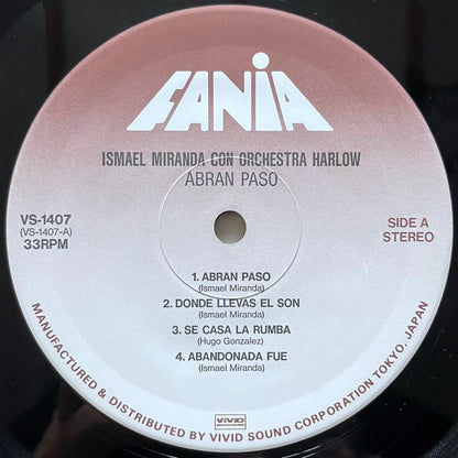 ISMAEL MIRANDA con ORCHESTRA HARLOW / ABRAN PASO! on Fania - Salsa Latin Jazz Japan LP VS-1407