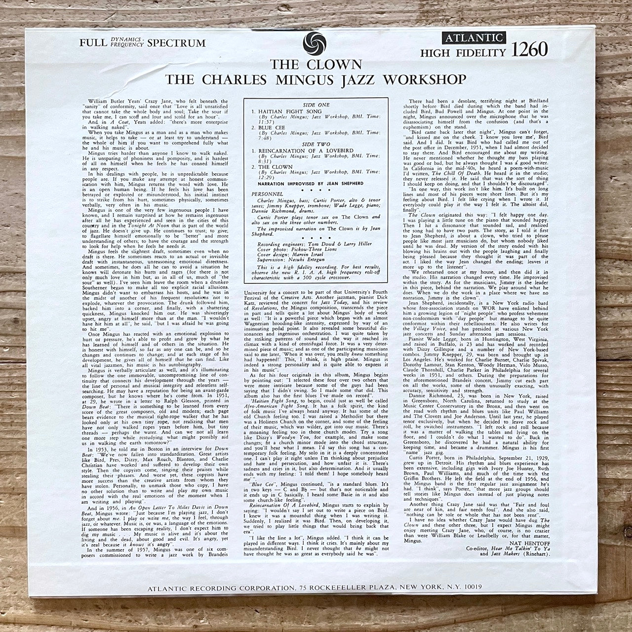 CHARLES MINGUS / THE CLOWN on Atlantic - Japan LP NM P-7509A
