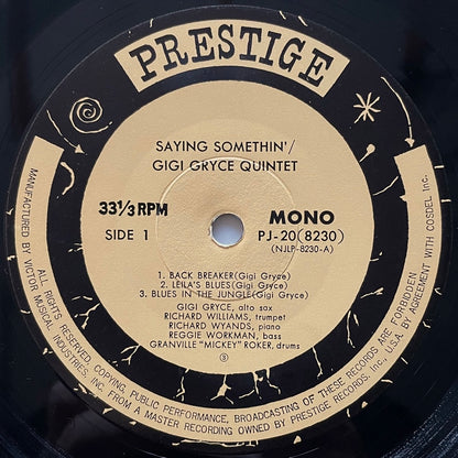GIGI GRYCE QUINTET / SAYING SOMETHIN' on New Jazz - Japan Prestige LP PJ-20