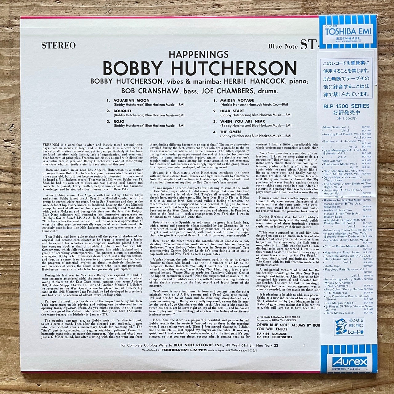 BOBBY HUTCHERSON / HAPPENINGS on Blue Note - Japan LP NM BNJ-71020 obi