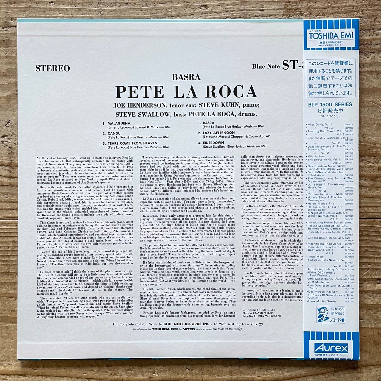 PETE LA ROCA / BASRA on Blue Note - Japan LP NM BNJ71019 obi