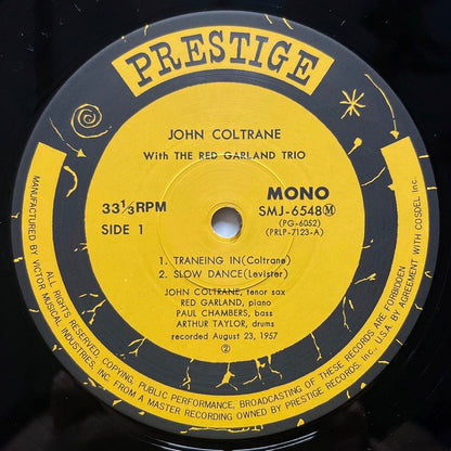 JOHN COLTRANE with RED GARLAND TRIO / TRANEING IN on Prestige - Japan LP SMJ-6548