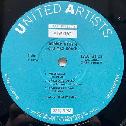 BOOKER LITTLE 4 & MAX ROACH on United Artists - Japan King LP NM LAX-3123