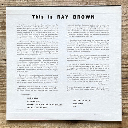 RAY BROWN / THIS IS RAY BROWN on Verve - Japan MONO LP MV-2117