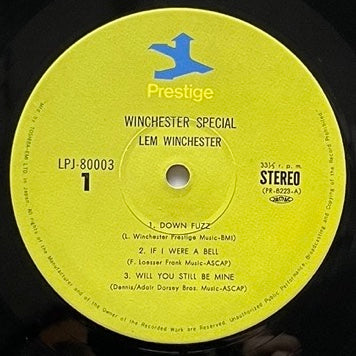 LEM WINCHESTER with BENNY GOLSON / WINCHESTER SPECIAL on New Jazz - Japan Prestige LP LPJ-80003