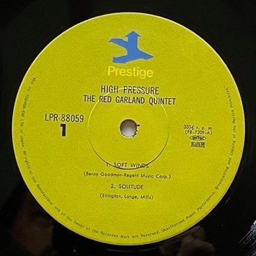 RED GARLAND QUINTET with JOHN COLTRANE / HIGH PRESSURE - Japan Prestige MONO LP LPR-88059 obi