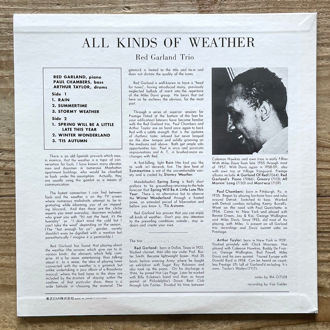 RED GARLAND TRIO / ALL KINDS OF WEATHER on Prestige - Japan LP LPJ-70008