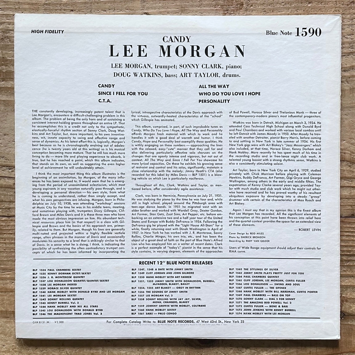LEE MORGAN / CANDY on Blue Note - Japan King LP GXK-8131