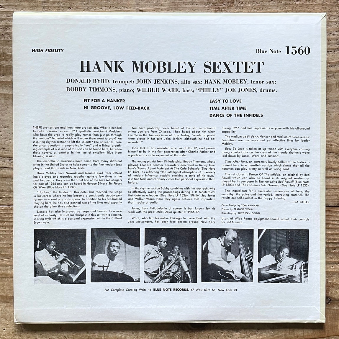 HANK MOBLEY SEXTET on Blue Note - US UA MONO LP BLP1560