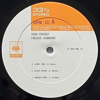 FREDDIE HUBBARD / HIGH ENERGY - Japan CBS/SONY NM LP SOPM-137
