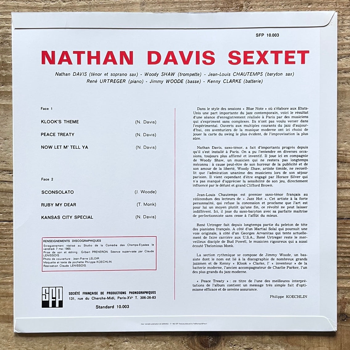 NATHAN DAVIS / PEACE TREATY on SFP - Japan Heavy Vinyl LP NM